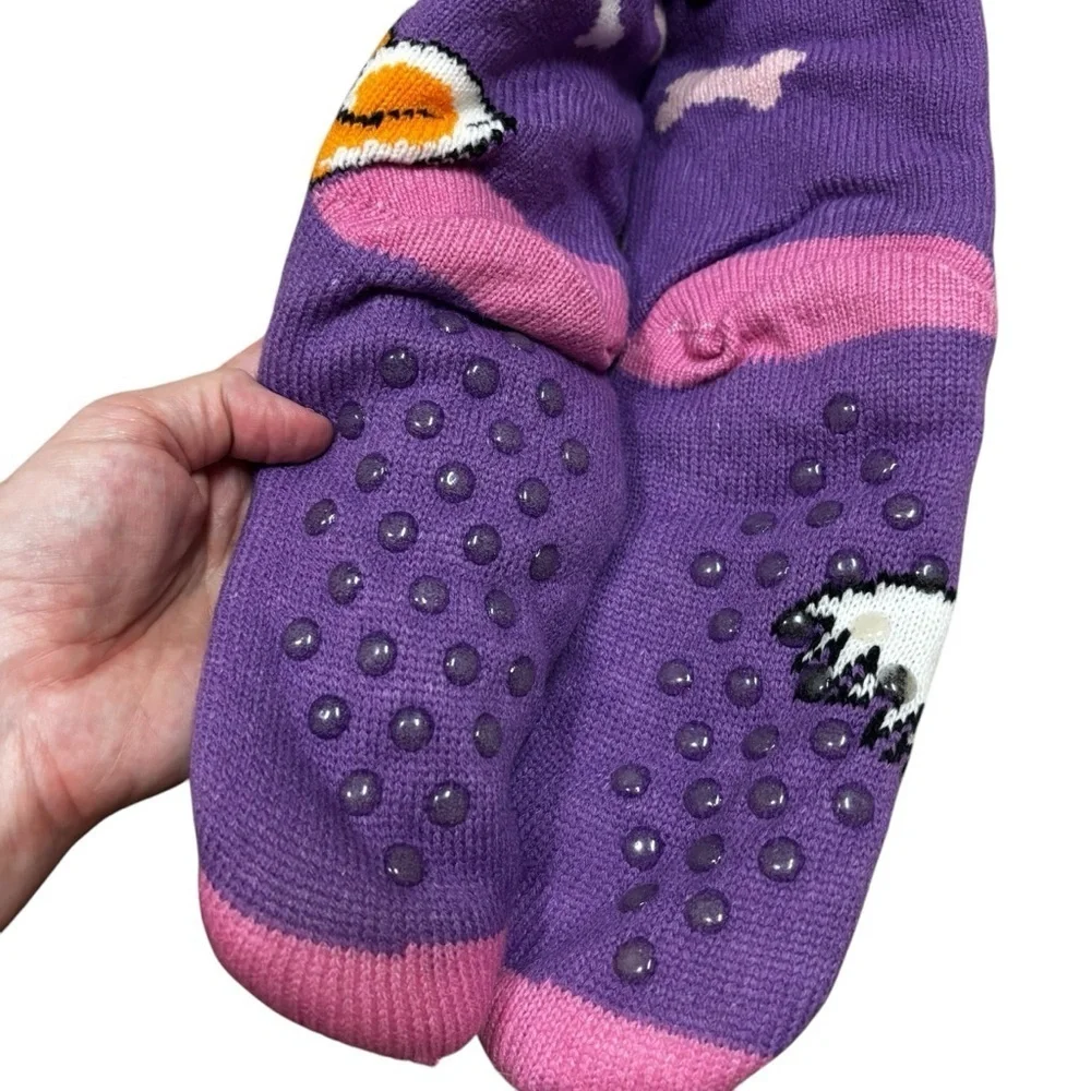 Compass Sherpa Lined Themed Non Slip Knit Adult Socks Dogs One Size Fits All NWT